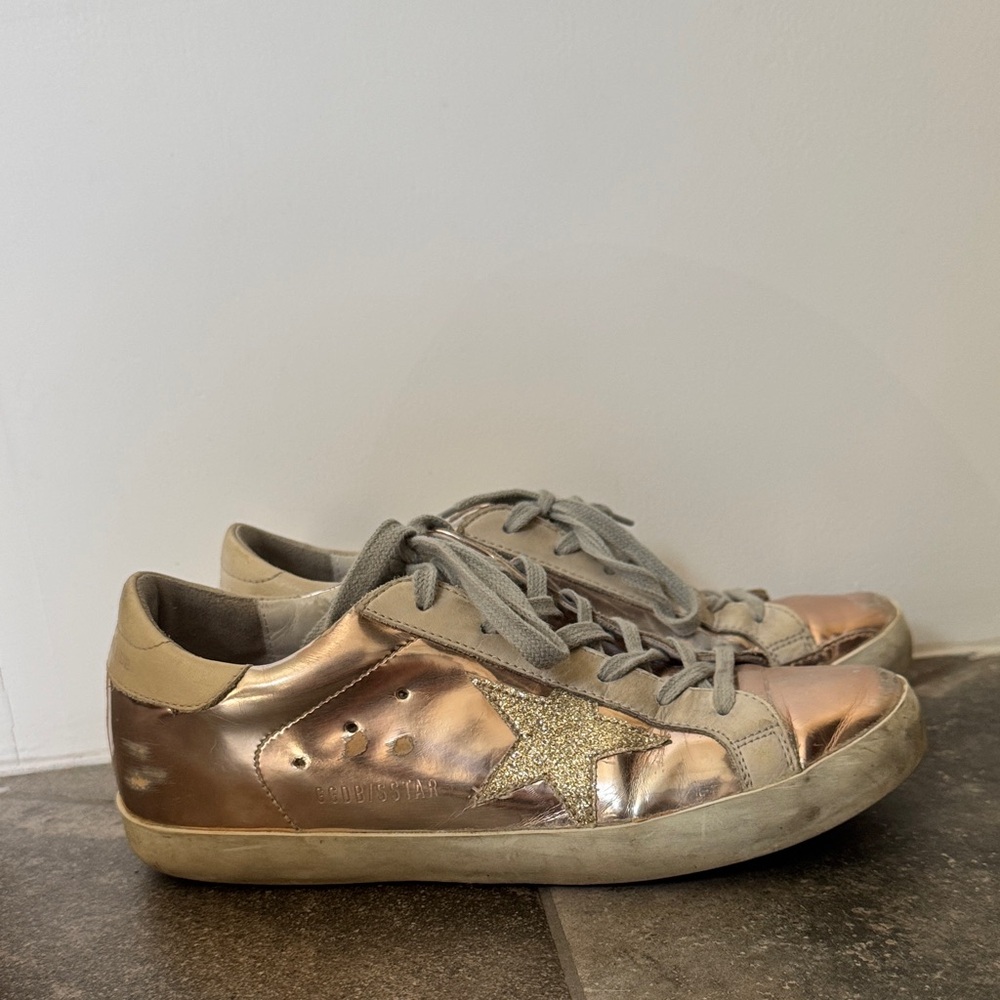 Golden Goose Metallic Gold Sneakers